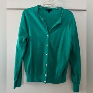 Land’s End Green Long Sleeve Button Down Sweater Size M 10-12